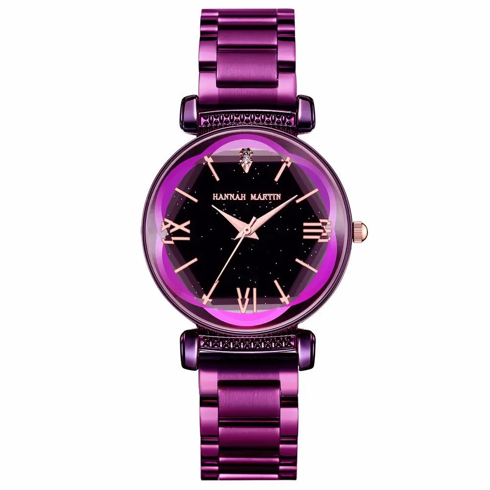 

New Fashion Women Watches Starry Rhinestones Waterproof Stainless Steel Mesh Simple Ladies Casual Dress Magnetic Wrist Watch