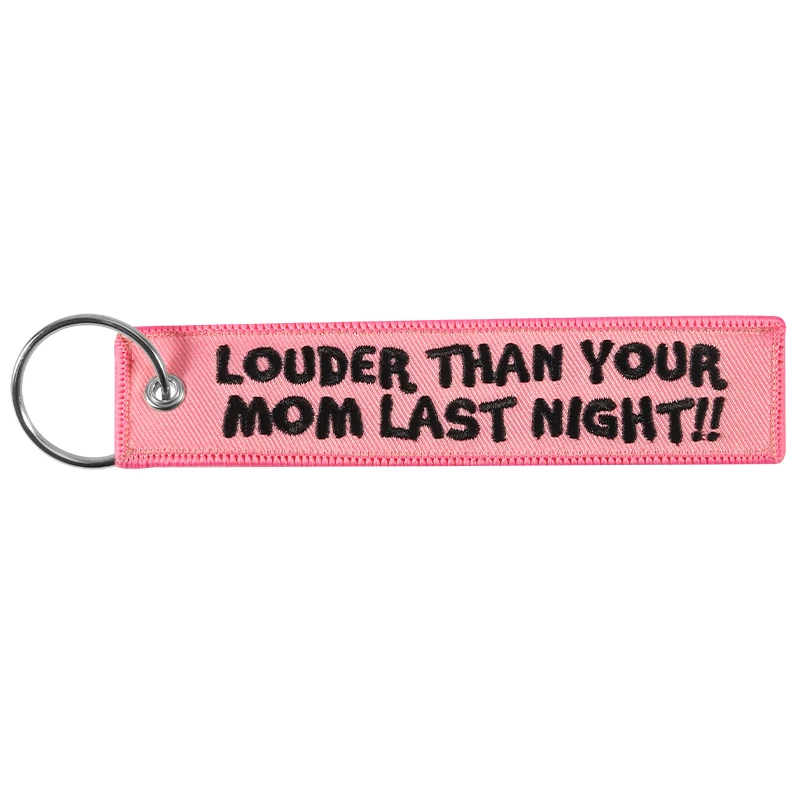 Fashion Car Keychain Bijoux Pink Embroidery Key Chain for Motorcycles and Cars Gifts Tag Key Fobs Holder Keychain Funny Keyring (2)