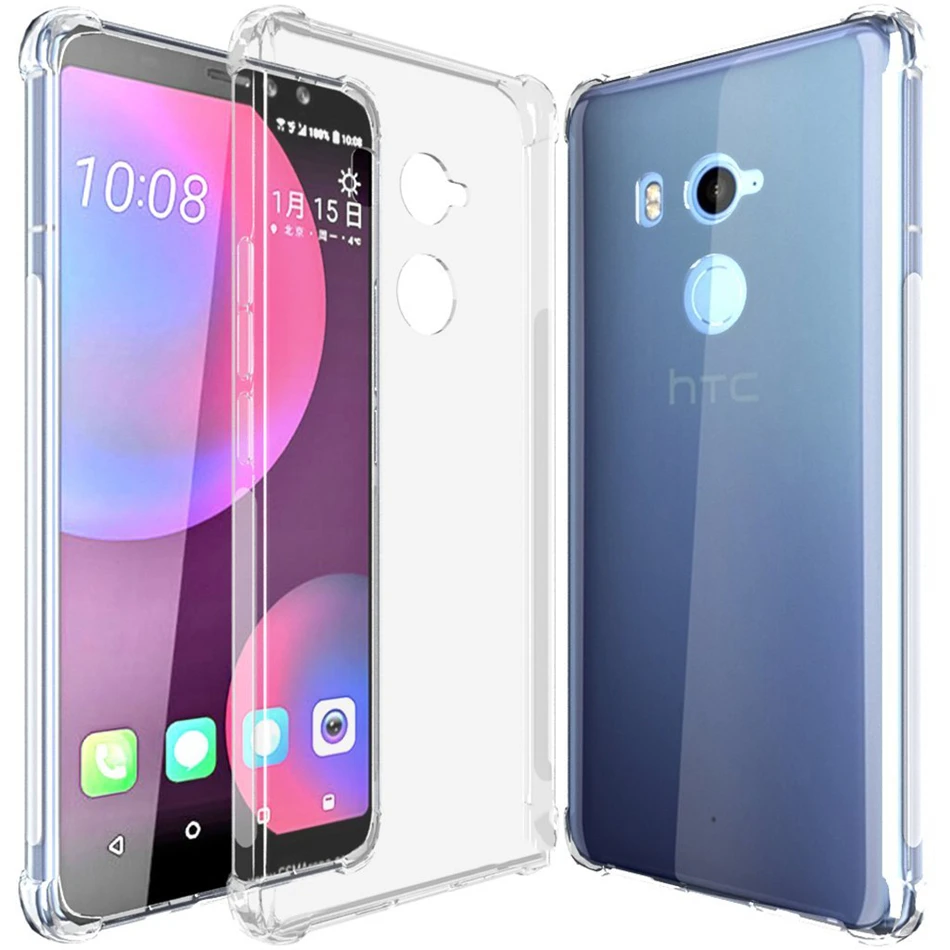 

For HTC U11 U Play Eyes Life Plus One A9s X10 M10 Desire 10 12 Pro Evo Plus Case Air Cushion Soft Slim Clear Crystal Cover Capa