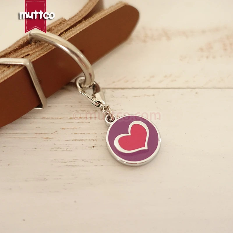 

50pcs/lot 20mm cute heart shape print 2colour dog tag dog id tags for pets metal round dog name tags collar blank engrave charm