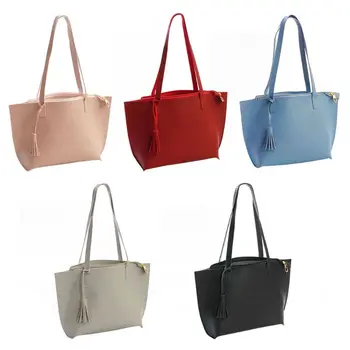 

Fashion Tassel Handbag Lady Shoulder Bag Tote Purse Leather Women Big Capacity Messenger Top Handle Bags