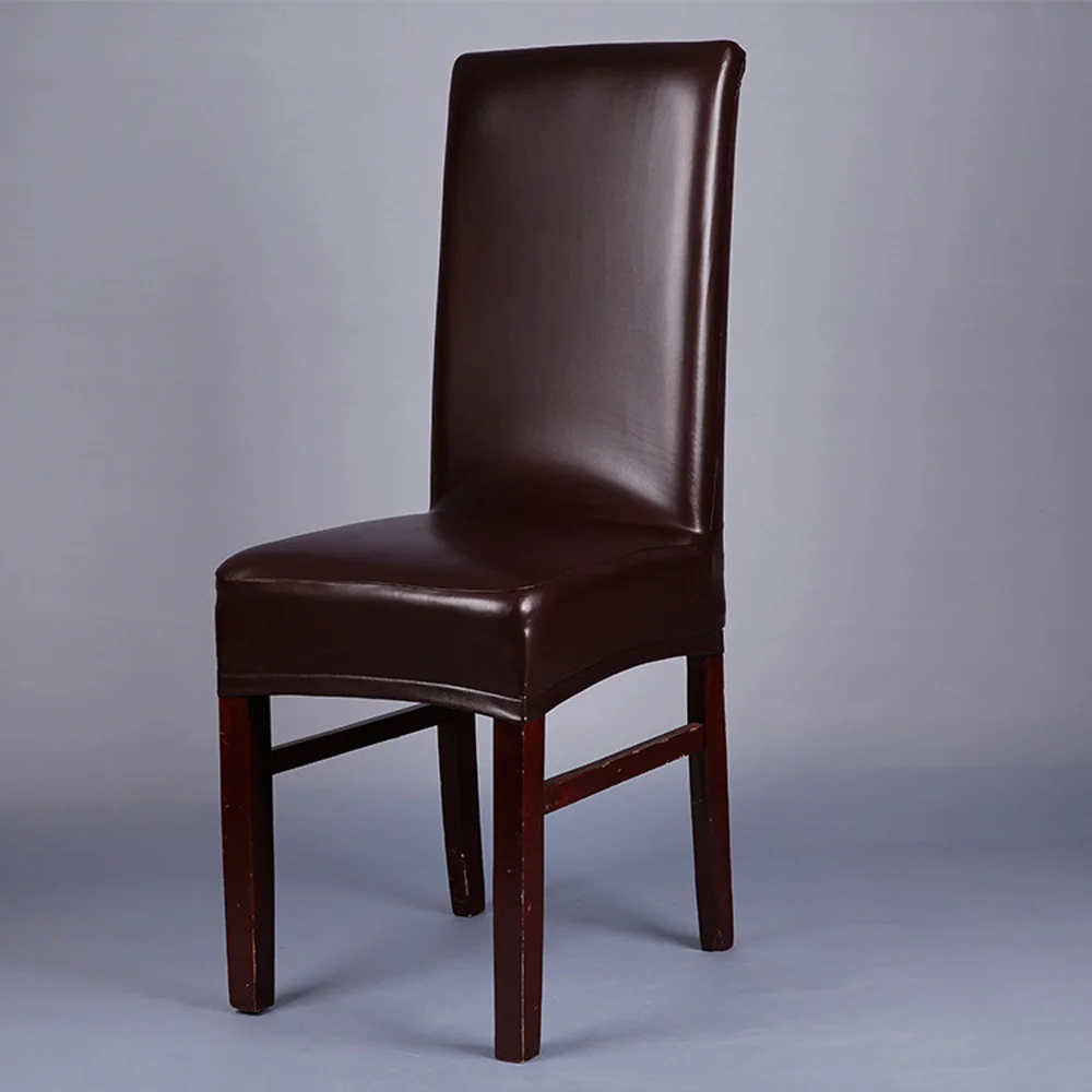 6 шт./партия водонепроницаемый PU Sapndex накидка на стулья для гостиниц для свадебной вечеринки, черный/красный/фиолетовый/кофе Многоцветные украшения стула - Цвет: Coffee