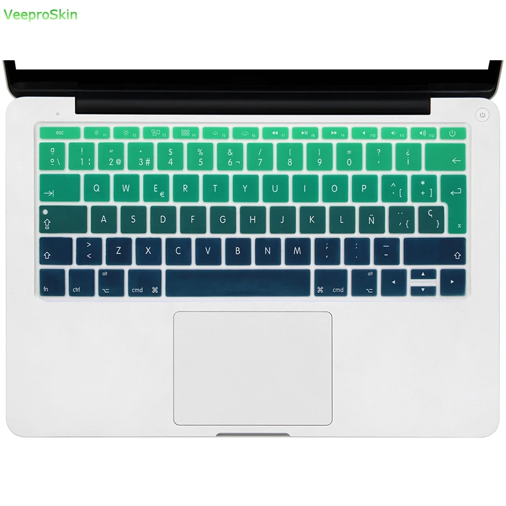 

For Macbook 12 Inch A1534 For Mac Pro 13 A1708 (2016 Version, No Touch Bar) Spanish Keyboard Cover Silicone Skin Rainbow