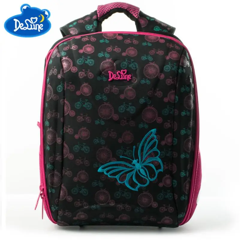 

Delune Brand Nylon Kids 3D Cartoon School bags 1-3 Grade Studets Children Orthopedic School Backpacks for Girls Boys School Bag