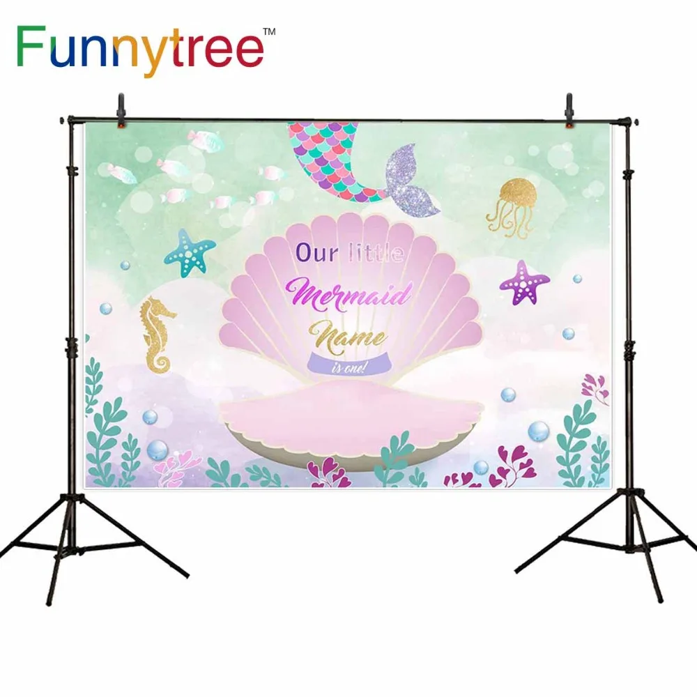 Фон для вечерние съемки Funnytree с изображением маленькой принцессы Русалочки на