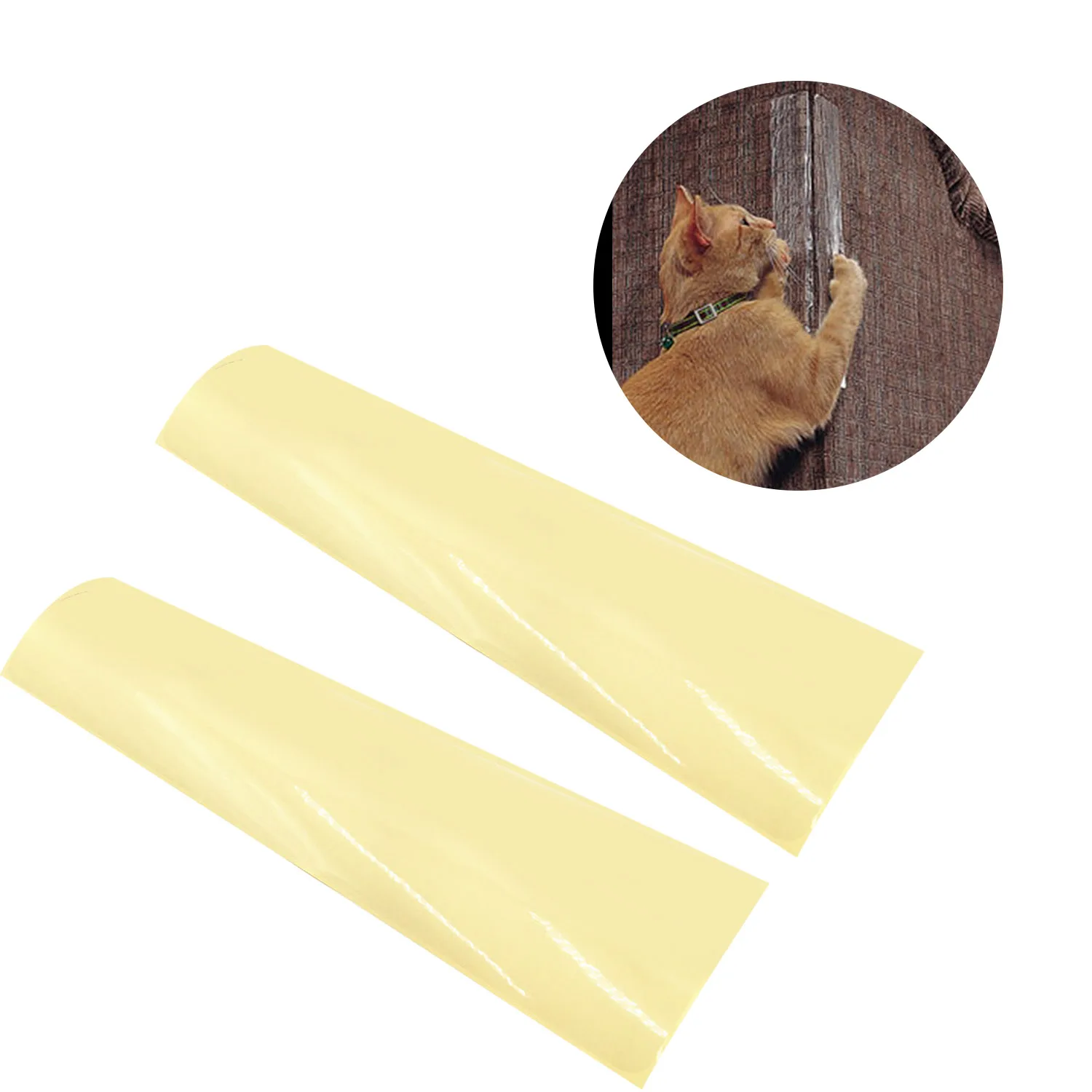 2pcs Clear Flexible Cat Claw Guards Self Adhesive Cat Scratch Furniture