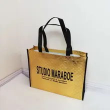 1000 шт/партия 30Hx35x8cm изготовленная на заказ Роскошная металлическая ламинация, Нетканые хозяйственные сумки с логотипом напечатанные для рекламированного продвижения