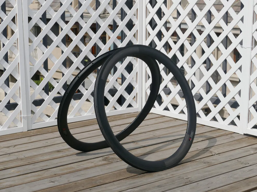 

50mm Clincher carbon Road bike wheel rim Wide 23mm 25mm 27mm width bicycle Rims + gift