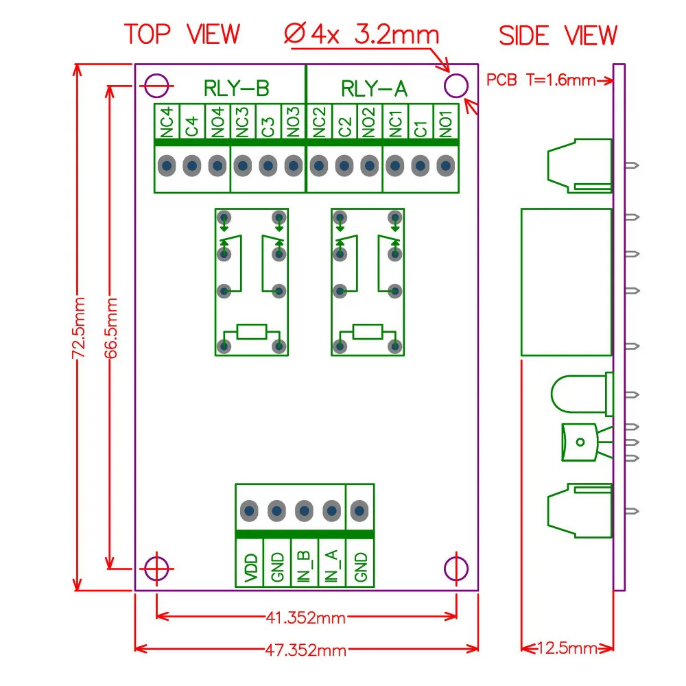 Electronics Salon 2 плата модуля реле сигнала DPDT версия 12 В постоянного тока для Arduino Raspberry