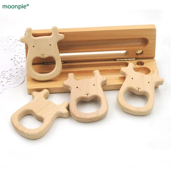 

newcoming 20pcs smooth wood deer elk antlers shaped beech wooden teether toddler nursing toy educational baby gift EA317
