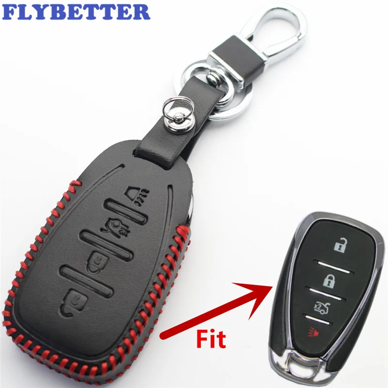 Смарт чехол FLYBETTER из натуральной кожи с 4 кнопками для Chevrolet Cruze/Malibu XL/Spark/Cmaro