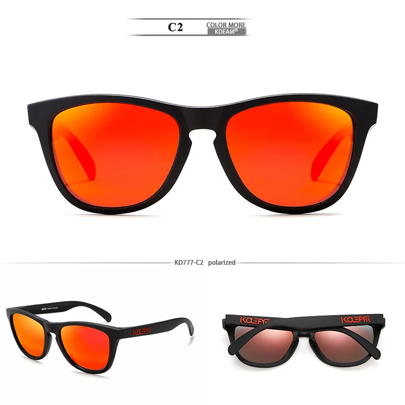 KDEAM, поляризационные солнцезащитные очки, женские, фирменный дизайн, модные, TR90, солнцезащитные очки для женщин, UV400, oculos de sol, подходят для всех размеров, оттенки для мужчин, KD777 - Цвет линз: C2