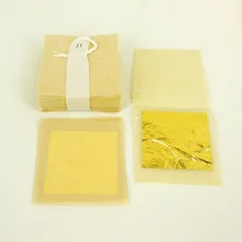 30-100 Sheets 4.33x4.33 cm Genuine 24K Edible Gold Leaf- Food Decoration Gold Leaf Gold mask for cosmetology Craft Gold Foil