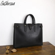 Gathersun Brand Original Design Handmade Men’s Genuine Leather Bags For Unisex Casual Briefcase Without cloth lining