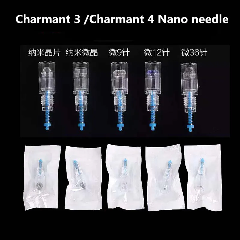 50pcs Micro Charmanent 3 / 4 machine nano 9pin /12pin /36pin /Nano round MTS needle digital permanent makeup tattoo face skin | Красота и