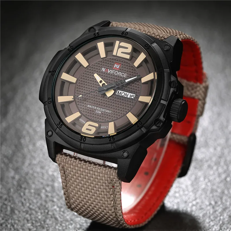 2016 Luxury Brand Men Sports Watches Men's Quartz Date Clock Fashion Casual Leather Strap Army Mili