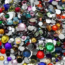 Mixed Sizes SS6-SS30(2MM-6.5MM)36color Acrylic rhinestones 3D Nail Art flat back rhinestones DIY crystal for dress jewelry Shiny