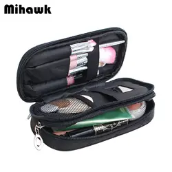 Mihawk мини двойной слой косметики сумка-Органайзер функциональные Макияж сумка несессер туалетный ершик для хранения аксессуаров