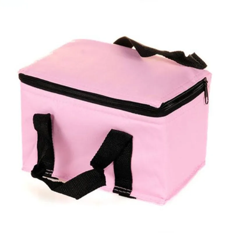 Одноцветная сумка для пикника, сумка для обеда с изоляцией, сумка для хранения еды для женщин и детей, Портативная сумка для еды, аксессуары, товары для питания, сумки-тоут - Цвет: Розовый