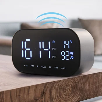 

New Wireless Bluetooth Speaker Bass Alarm Clock Multifunction Intelligent LED For Home DOM668