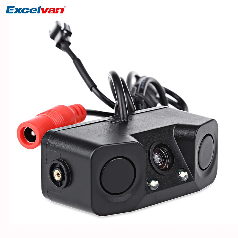 

3 In 1 Car Night Vision Rear View Camera Radar Parking Sensor Beep Warning 170 Degree View Angle IP67 Waterproof No Drilling