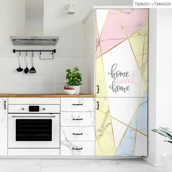 

Removable Refrigerator Air Conditioner Cupboard Wardrobe Renovation Stickers Marble Waterproof Furniture Decorative Stickers