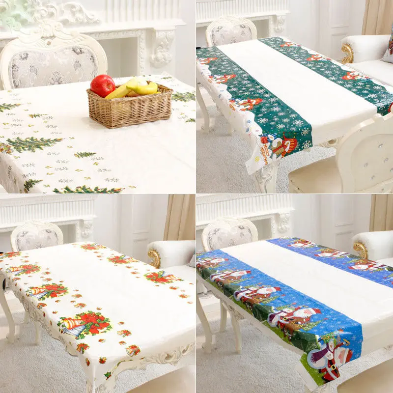 

Disposable Cartoon Festive Christmas PVC Oilcloth Festive Rectangle Table Cloth