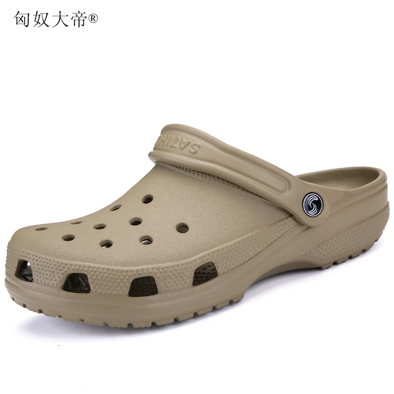 

2018 Men Sandals Summer Slippers Shoes Croc fashion beach Sandals Casual Flat Slip On Flip Flops Men Hollow Shoes ST263