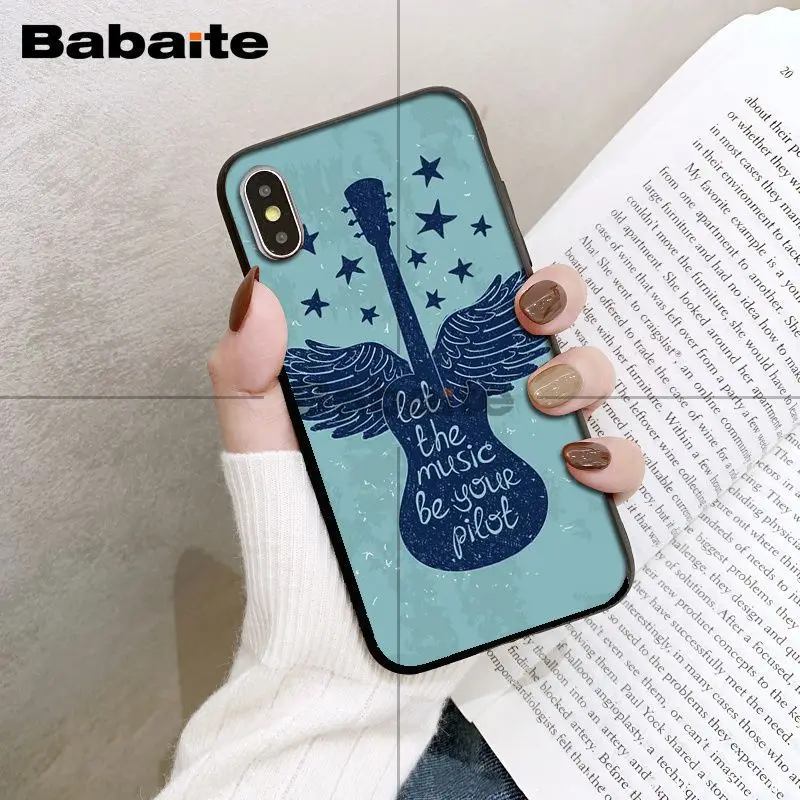 Babaita гитара Музыка черный мягкий чехол для телефона iPhone 8 7 6 6S Plus 5 5S SE XR X XS MAX Coque Shell 11 11pro 11promax - Цвет: A12