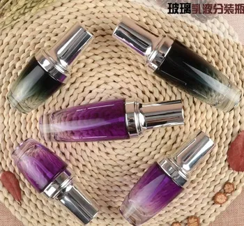 

2017 glass bottle 30ML with press pump glass bottle lotion bottle ,100pcs BB Cream bottle Dispenser Cosmetic Packaging