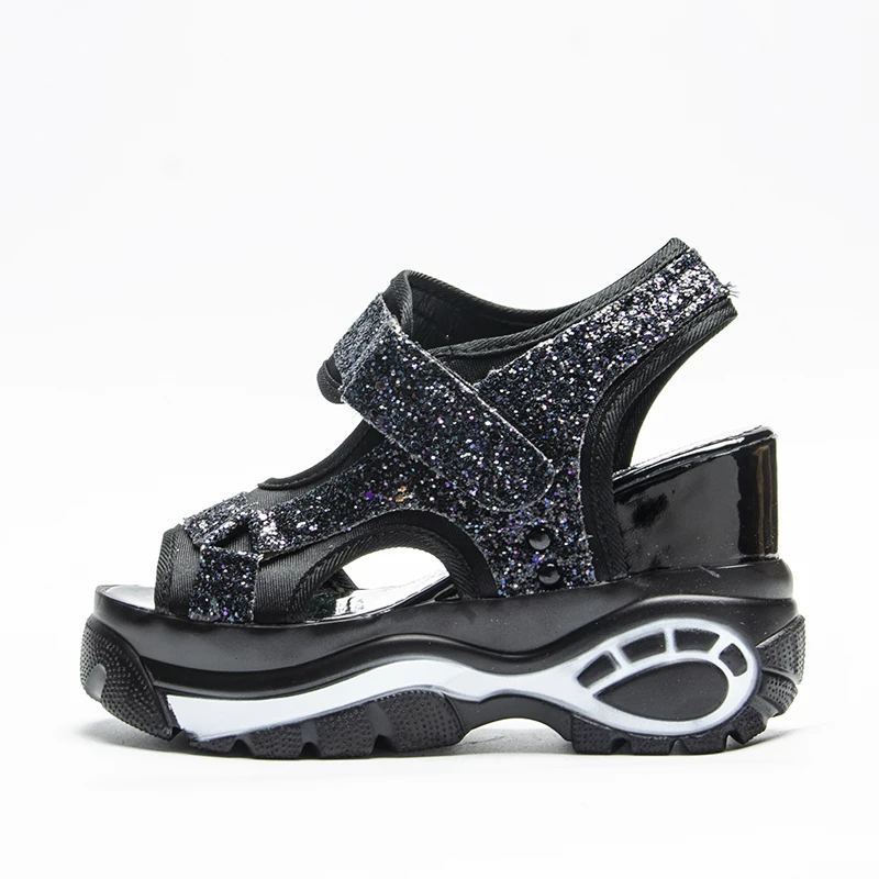 Fujin/брендовые босоножки; женские босоножки на платформе для отдыха; Новинка года; модная обувь с вырезами на толстом каблуке; обувь на танкетке; Летняя женская обувь с открытым носком