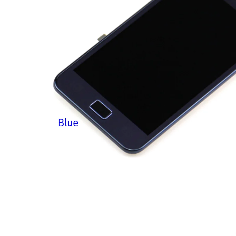 Супер AMOLED ЖК-дисплей+ сенсорный экран дигитайзер+ рамка в сборе для samsung Galaxy S2 I9100 белый черный синий