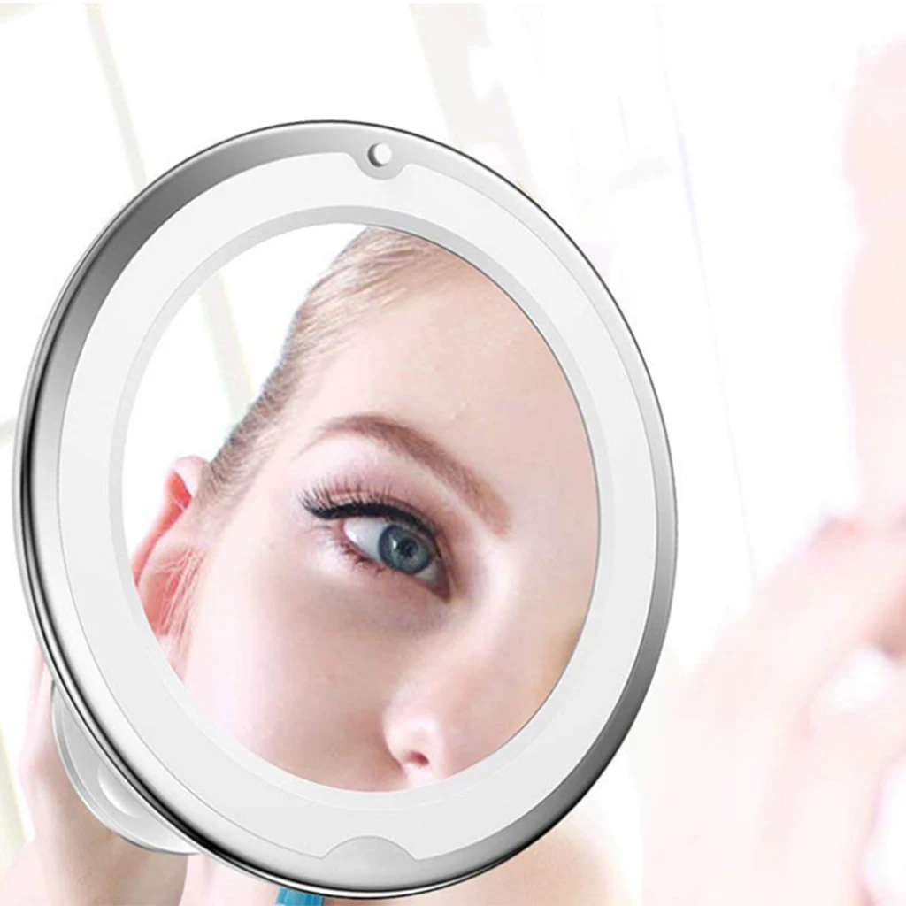 7X Magnifying Lighted Vanity Makeup Mirror with Natural White LED, 360 Degree Swivel Rotation and Locking Suction