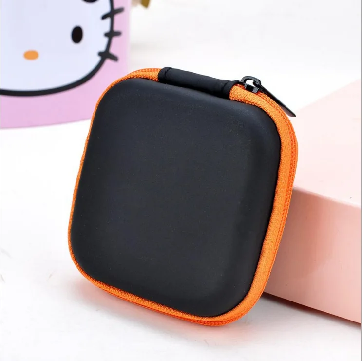 Зарядный кабель, USB линия, сумка для хранения наушников, SD карта, органайзер для хранения, мини портмоне, сумка для мелочи, кошелек на молнии, сумка, подарочная коробка - Цвет: orange