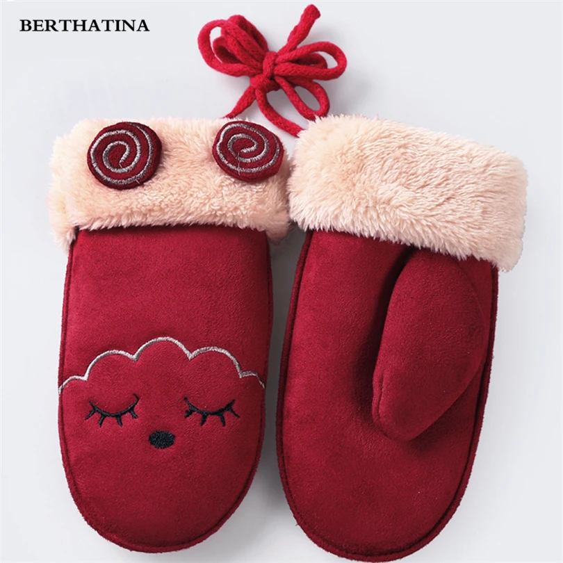 BERTHATINA 2018 новые зимние детские замшевые перчатки для девочек и мальчиков