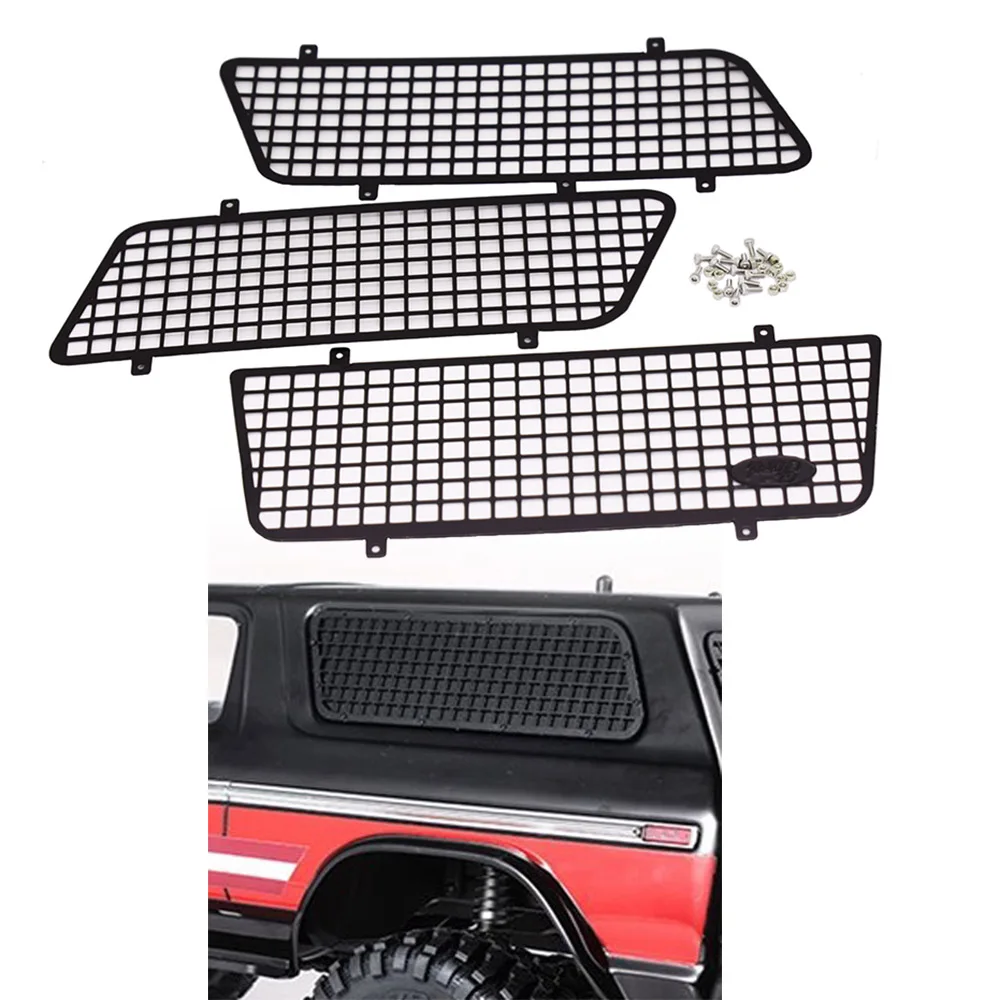 

3pcs Metal Window Mesh Protective Net For 1/0 RC Crawler Car Traxxas Trx-4 TRX4 Bronco #82046-4