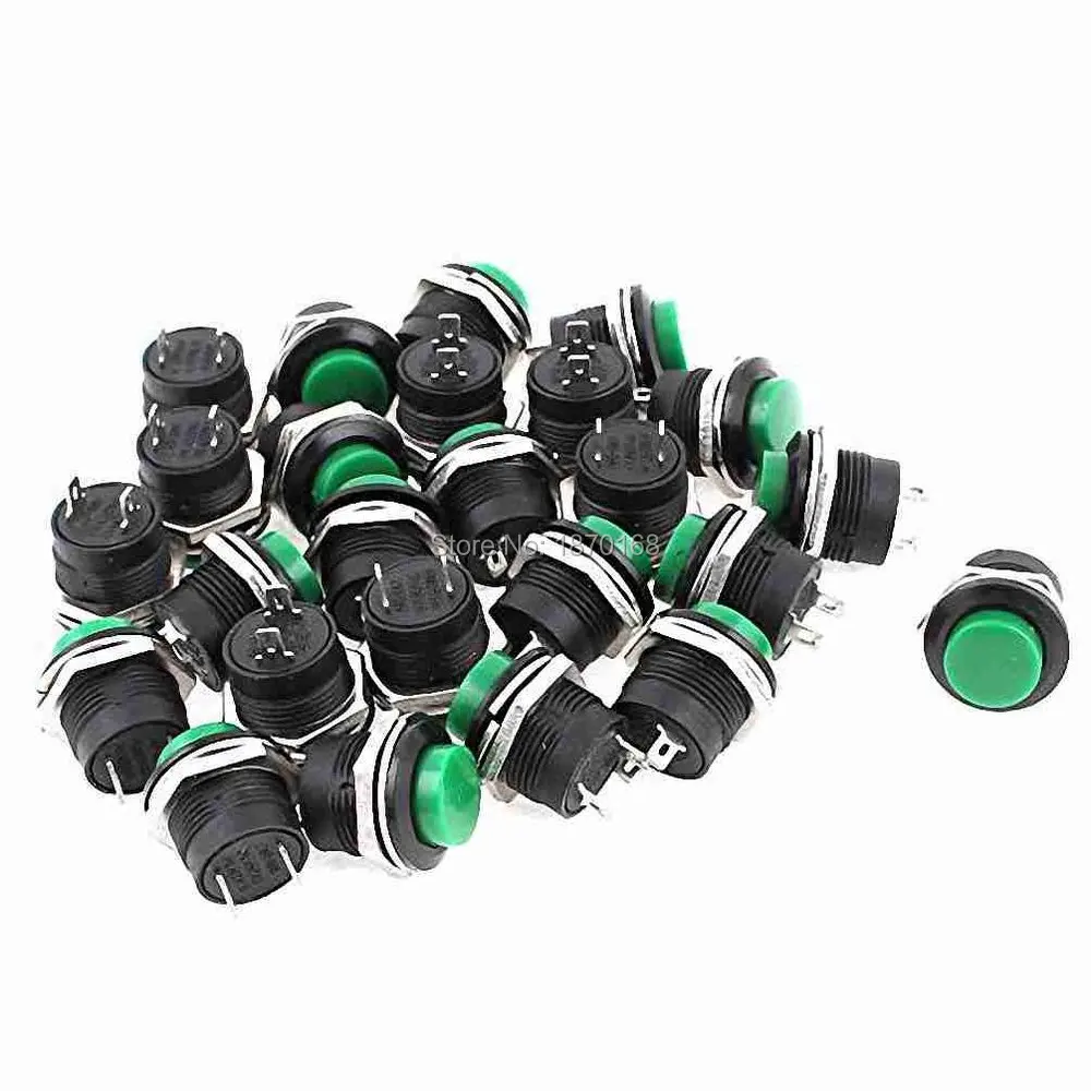 

10 pcs R13-507 SPST sesaat menekan tombol hijau saklar, 125 V / 6A 250 V / 3A