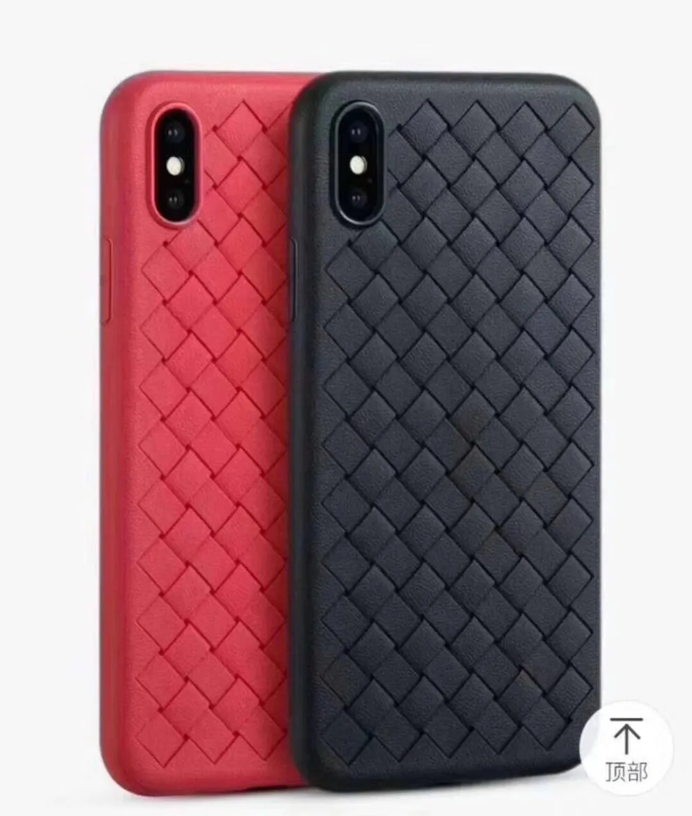 Vintage Woven Square Plaid Cases for iPhone 8 7 6 6S Plus Etui Soft Silicon Hoesjes X XS Max XR Capa Para Case | Мобильные телефоны