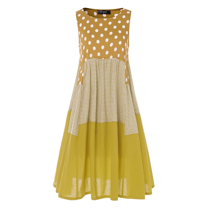 Летний сарафан женское богемное платье-жилет с принтом женские пляжные вечерние платья без рукавов длинное платье - Цвет: Цвет: желтый