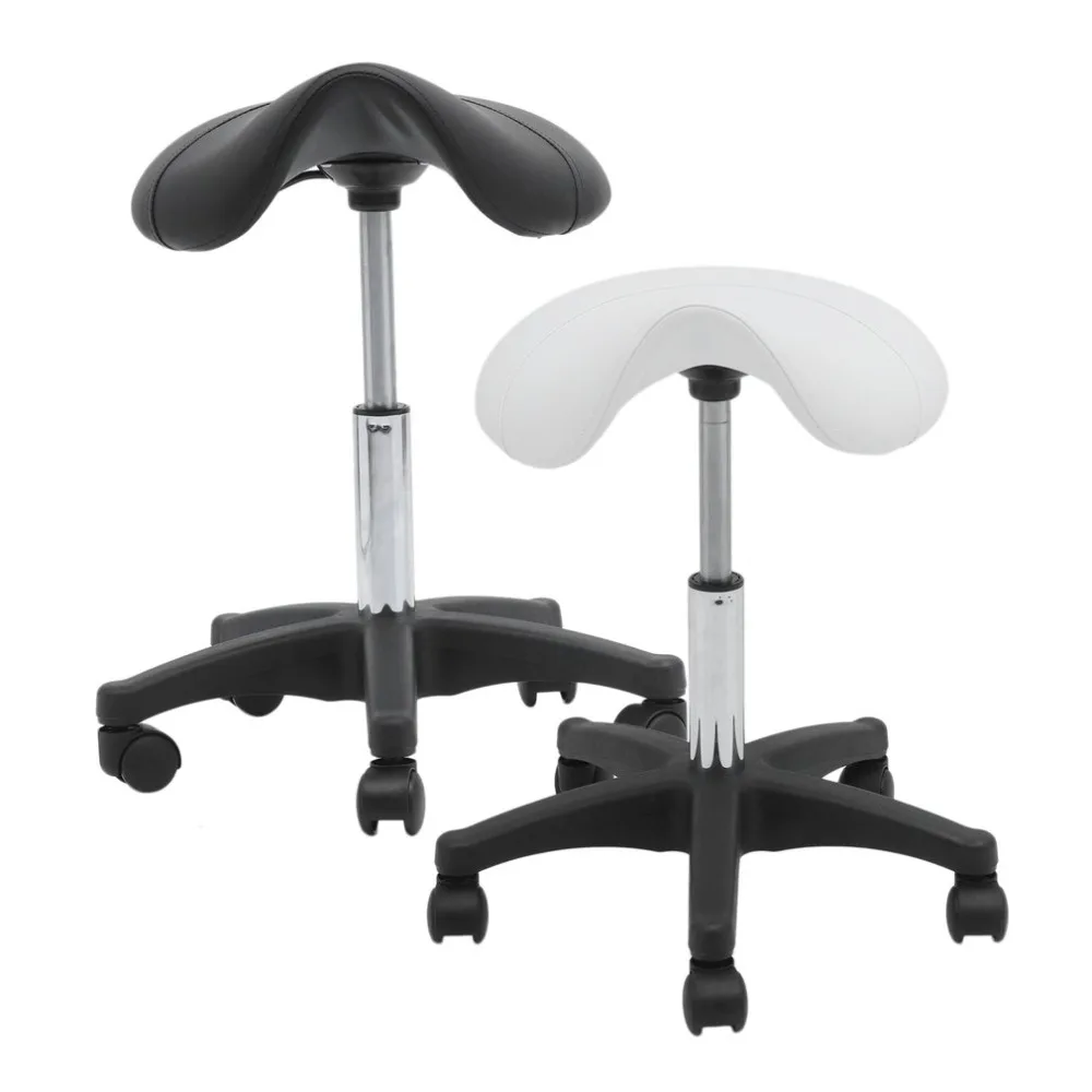 

360 Degree Rolling Chair Comfortable Saddle Stool Adjustable Leather Lift Stool Universal Swivel Manicure Chair Home Furniture