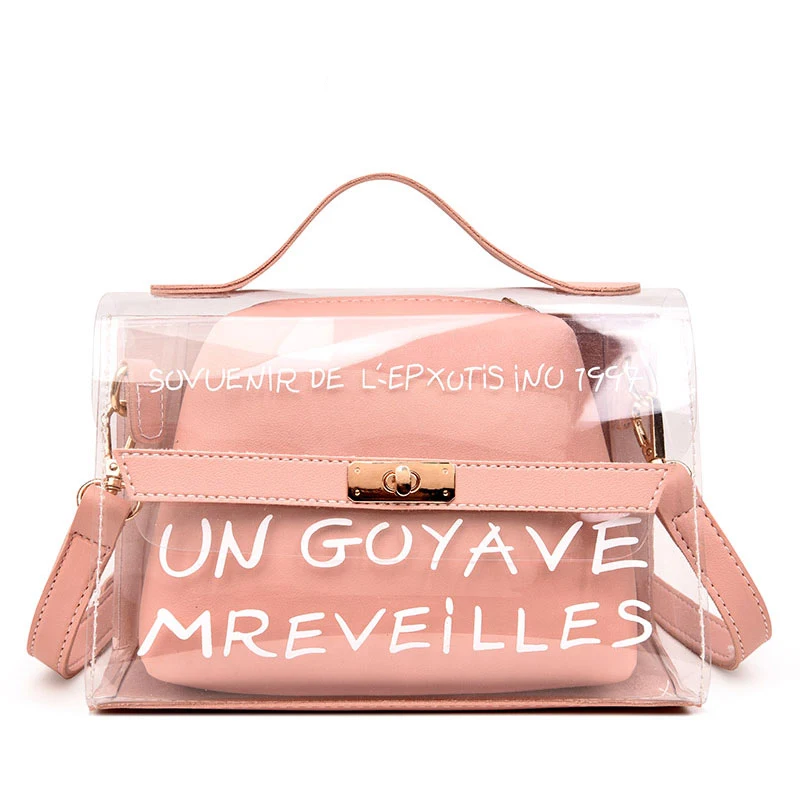 

New Design Women Transparent Bag Clear PVC Jelly Small Tote Summer Beach Bag Messenger Bags Female Crossbody Shoulder Bags Sac
