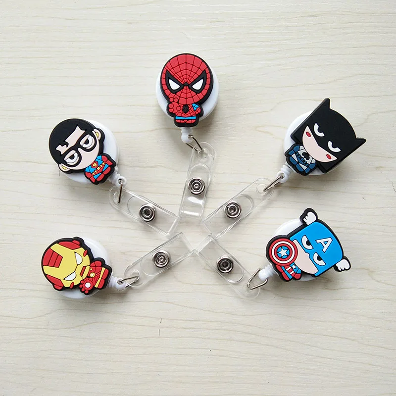 

5pcs/lot Cartoon Card Badge Holder Retractable Pull Cartoon Badge Reel ID Tag Clip PY077