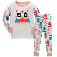 Комплекты детской одежды для маленьких мальчиков и девочек костюмы с животными из мультфильмов одежда для сна из 2 предметов пижамы с длинными рукавами с героями мультфильмов или домашняя одежда Лидер продаж