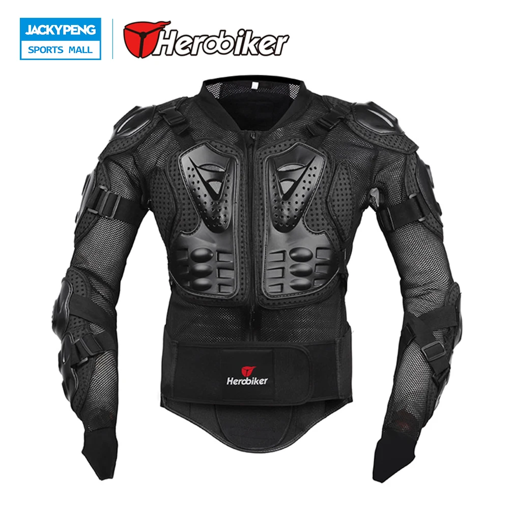 

HEROBIKER New Motorcycle Body Guard Body Protection Gear Motocross Ear Jacket Back Support Black Racing Motorcycle Jacket