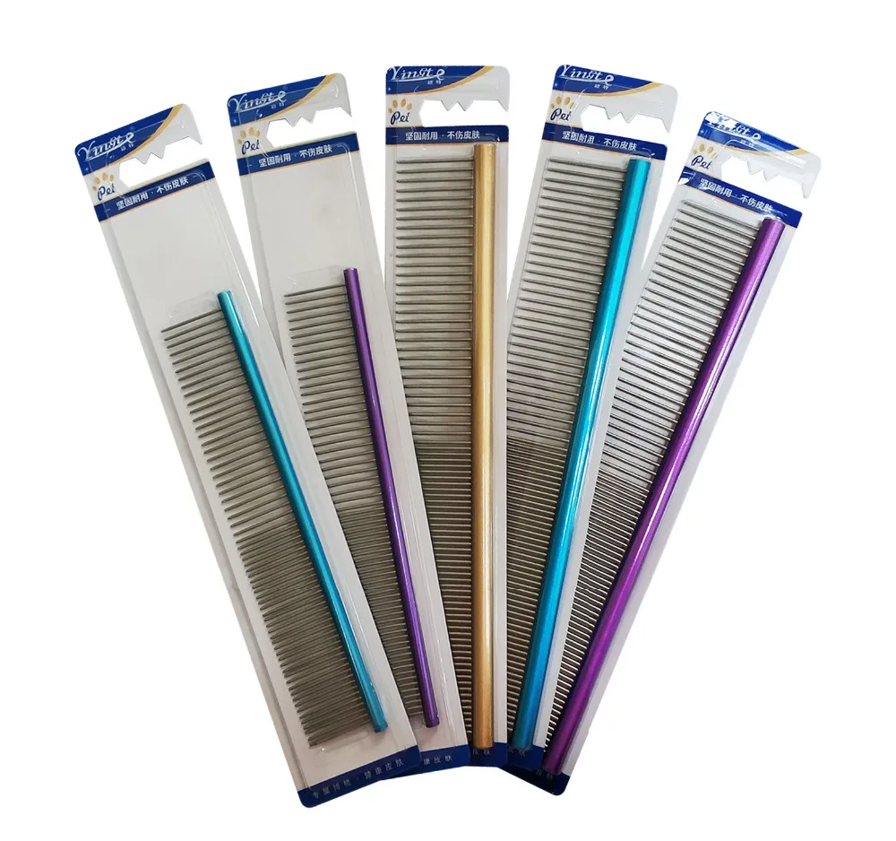 Wholesale Pet grooming comb Dog Cleaning straight line comb Cat removal hair needle combDog