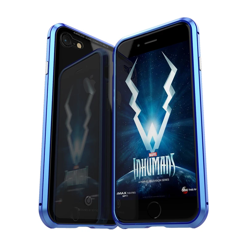 Magnetic Adsorption Case For Iphone X 8 7 Plus Clear Tempered Glass + Built-in Magnet Case For Iphone 10 Metal Ultra Cover Back  (15)