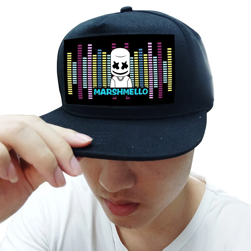 

Light Up Sound Activated Baseball Cap DJ LED Flashing Hat With Detachable Screen For Man Woman Sound Control Hat Decorative Hat
