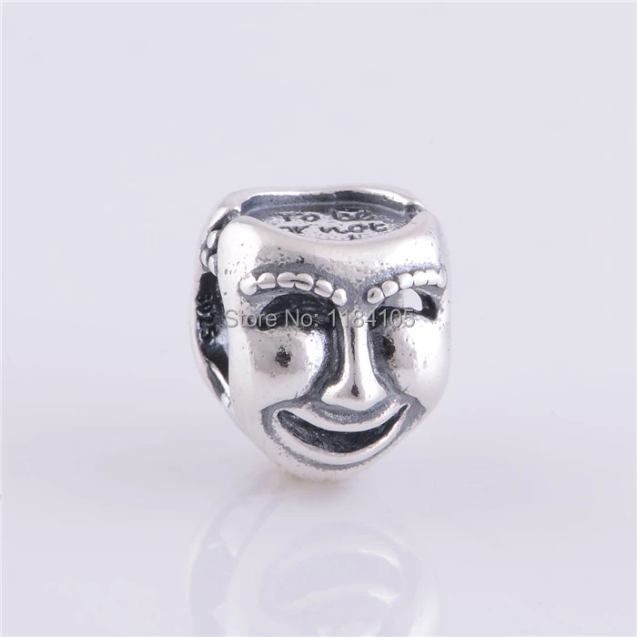 

Theatre Mask Beads Authentic 925 Sterling Silver Charm Bead DIY Jewelry Accessories Fits European Style Bracelets & Pendant