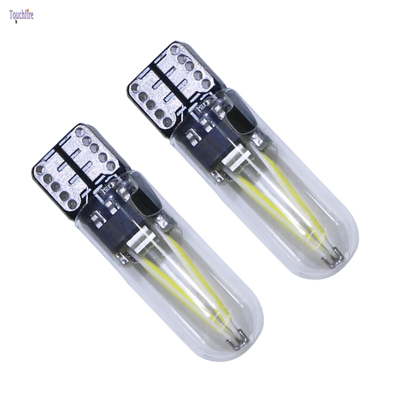

2PCS W5W LED T10 car Bulb cob glass filament auto automobiles reading dome bulb lamp DRL light Car Styling 12V Dropshipping