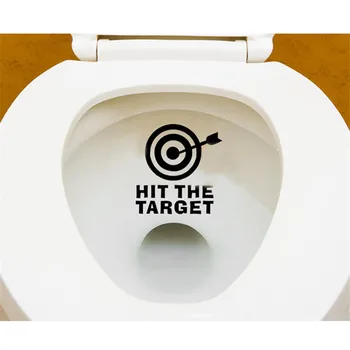 

Trendy Personality Seat Sign Reminder Quote Word Lettering Vinyl Sticker Hit The Target Waterproof Funny Toilet Sticker